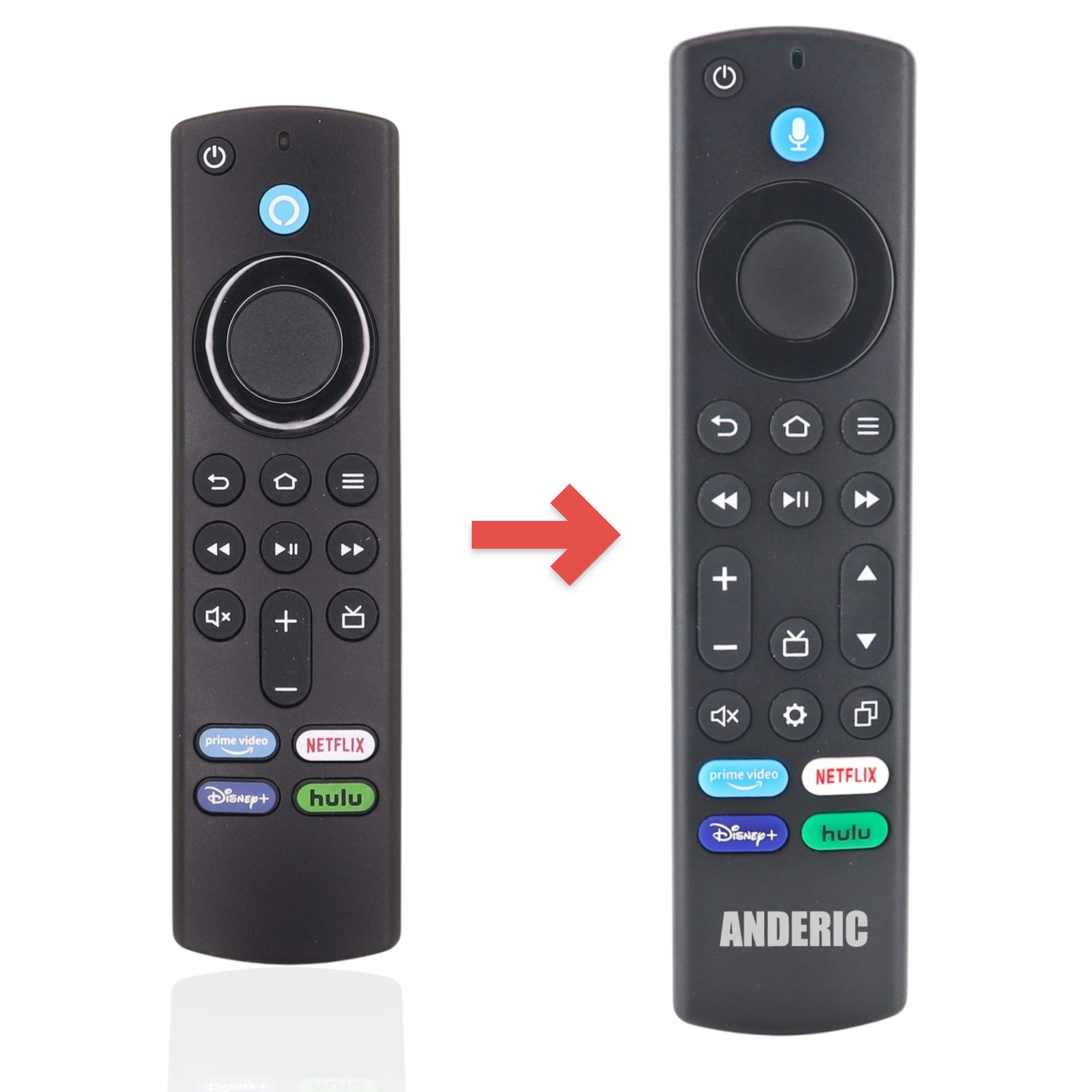 Anderic Substitute For Amazon 3rd Gen / 4k Alexa Voice with TV control Streaming Remote Control [RRF1G1]